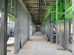 Steel Framing and Overhead MEP at Level 1 Hallway