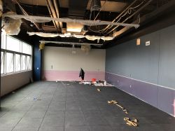 Installing Wall Panel at Exercise Room