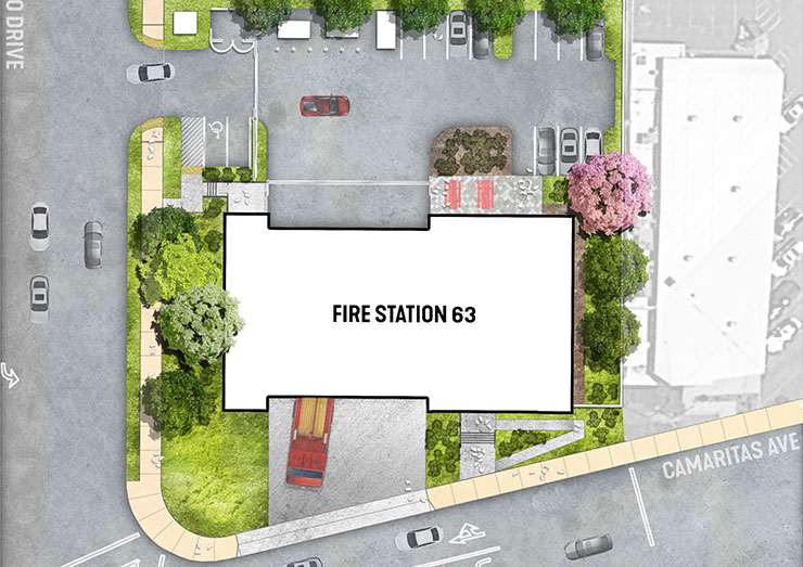 Architectural site plan of new fire station